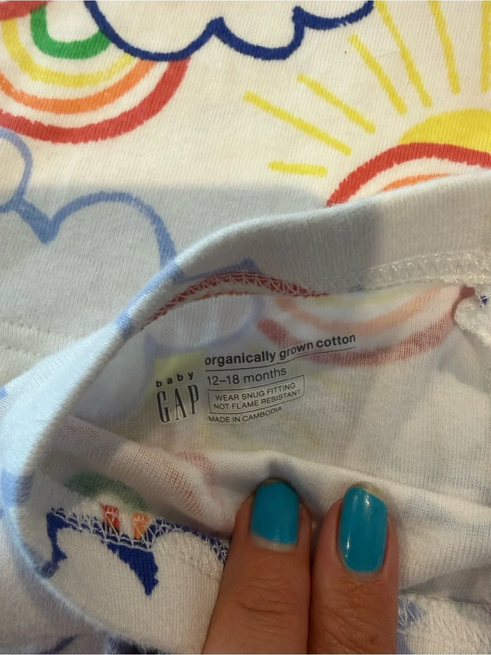 GAP Baby Rainbow & Sun Short Sleeve Pajama Set - White
